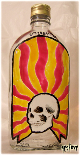 custom Psychedelic Skull flask